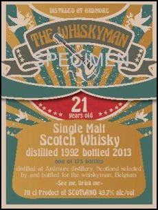 Ardmore 21 YO 1992/2013 ' See me drink me', 49.7%, The Whiskyman